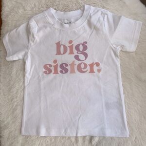 Cotton Tee Shirt Big Sister size 2 NWOT